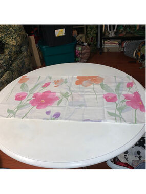 Unbranded Floral cotton pillowcase One Size White Pink Orange